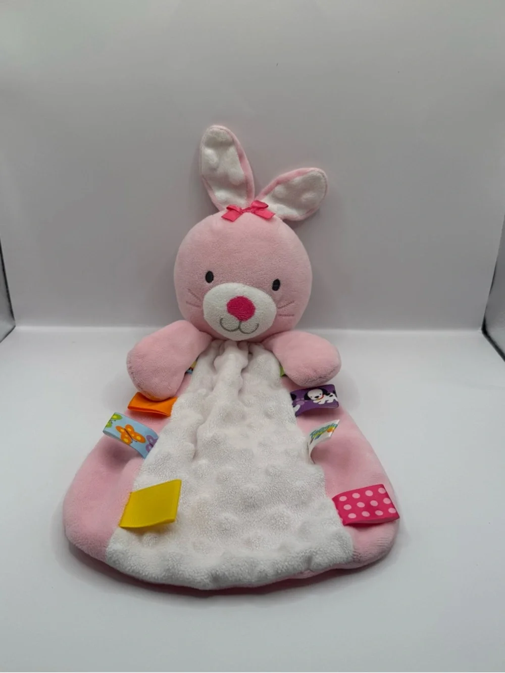 TAGGIES Pink Bunny Security Blanket Lovey